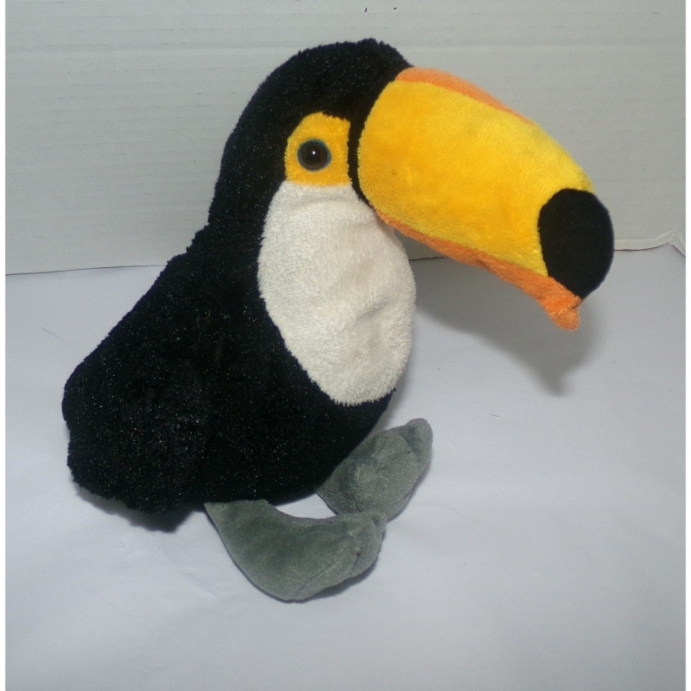 Ganz Webkinz Toco Toucan Plush Stuffed Animal Bird Black White Yellow HM208